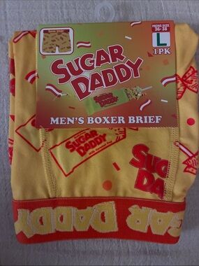 Pop Culture Foodie Sugar Daddy Men’s Boxer Brief, Sz Large 36-38 Inch Waist NE